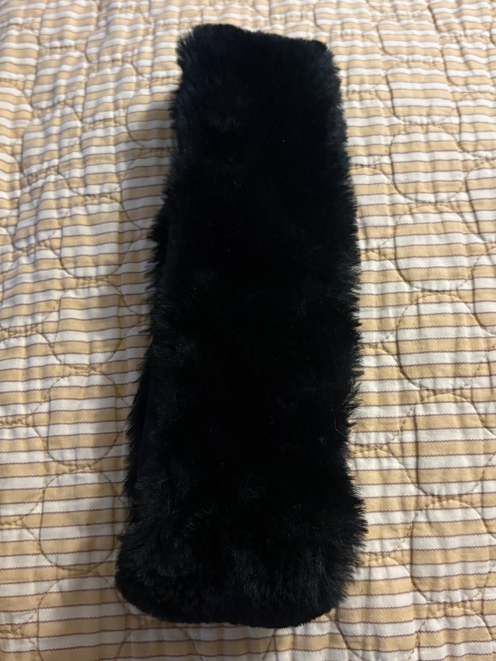 Vintage Genuine Black Mink Fur Headband Ear Warmer Satin Lined